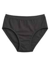 Mid Waist Hipster Panty With Outer Elastic- Black